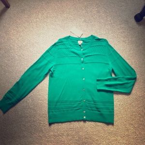 Green button up cardigan